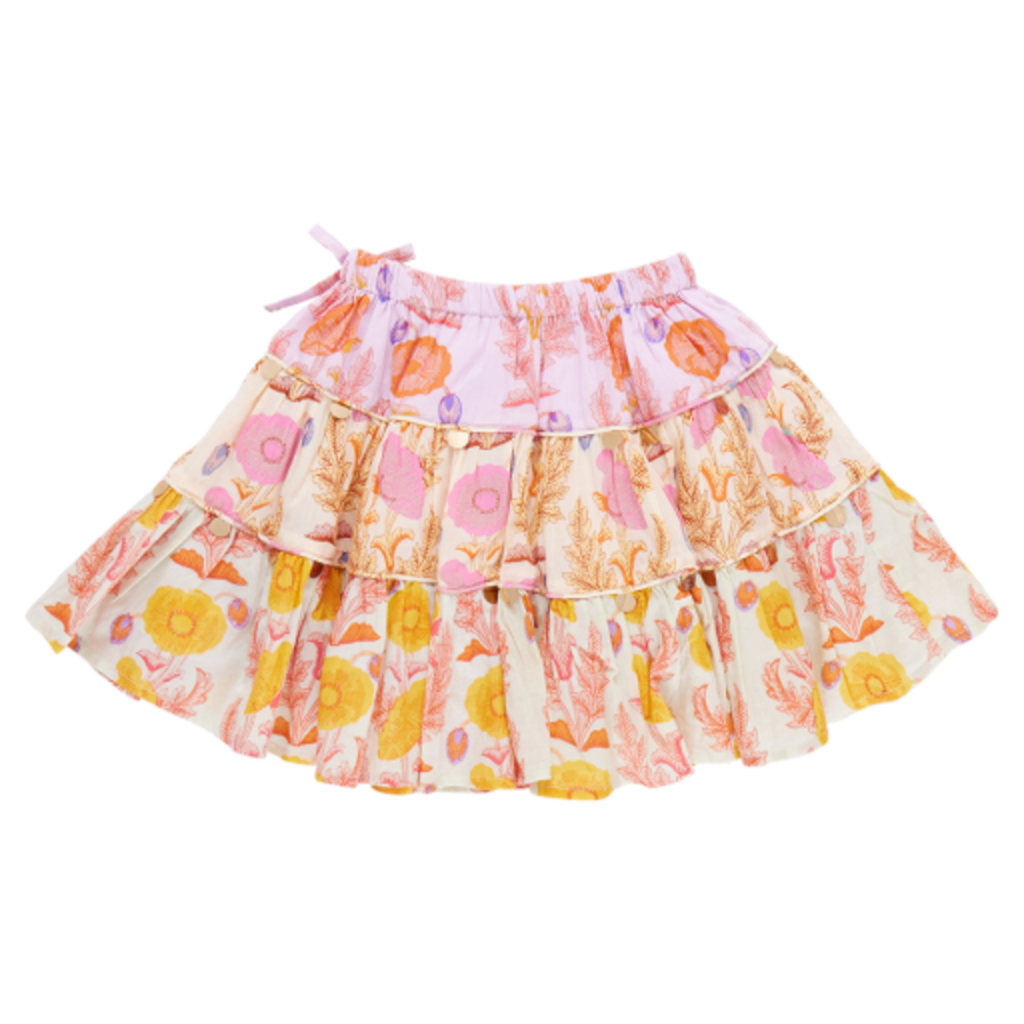 PINK CHICKEN girls allie skirt - gilded floral mix