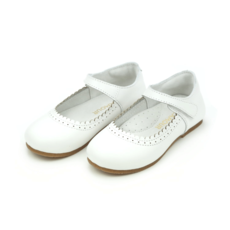 LAMOUR LUCILLE SCALLOPED FLAT - WHITE