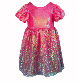 LOLA AND THE BOYS BUBBLE GUM SHIMMER SEQUIN DRESS