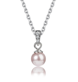 CHERISHED MOMENTS SS PEARL PEND. NECKLACE 14IN