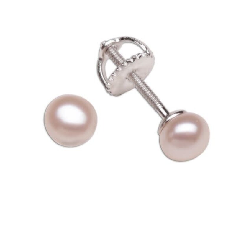 CHERISHED MOMENTS STERLING SILVER PINK PEARL EARRINGS