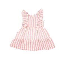 ANGEL DEAR PICOT EDGED DRESS - Pink Stripe