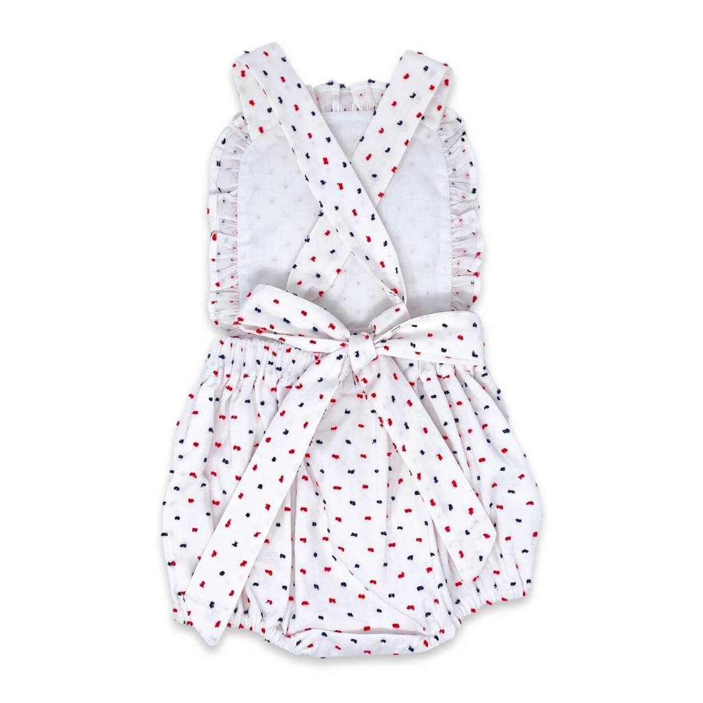 LULLABY SET MARGAUX BUBBLE -  Navy and Red Swiss Dot