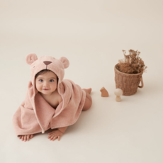 ELEGANT BABY BATH WRAP-BEAR  RUST