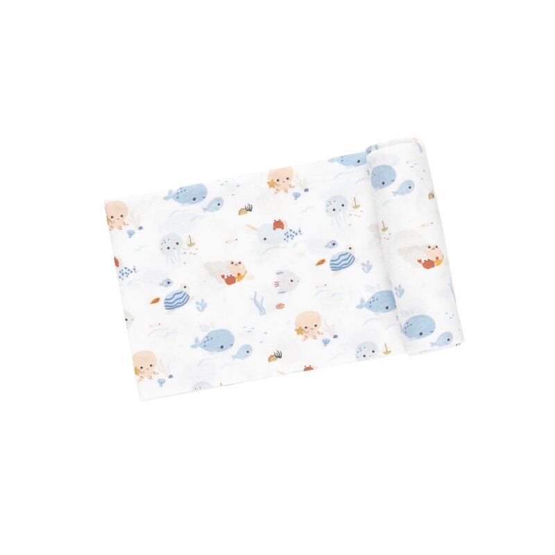 ANGEL DEAR SWADDLE BLANKET - Cute Ocean