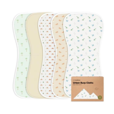 KEABABIES 5PK URBAN BURP CLOTHS-ROARSOME