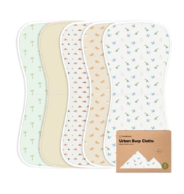KEABABIES 5PK URBAN BURP CLOTHS-ROARSOME