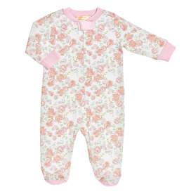 BABY CLUB CHIC PASTEL FLORAL ZIPPED FOOTIE