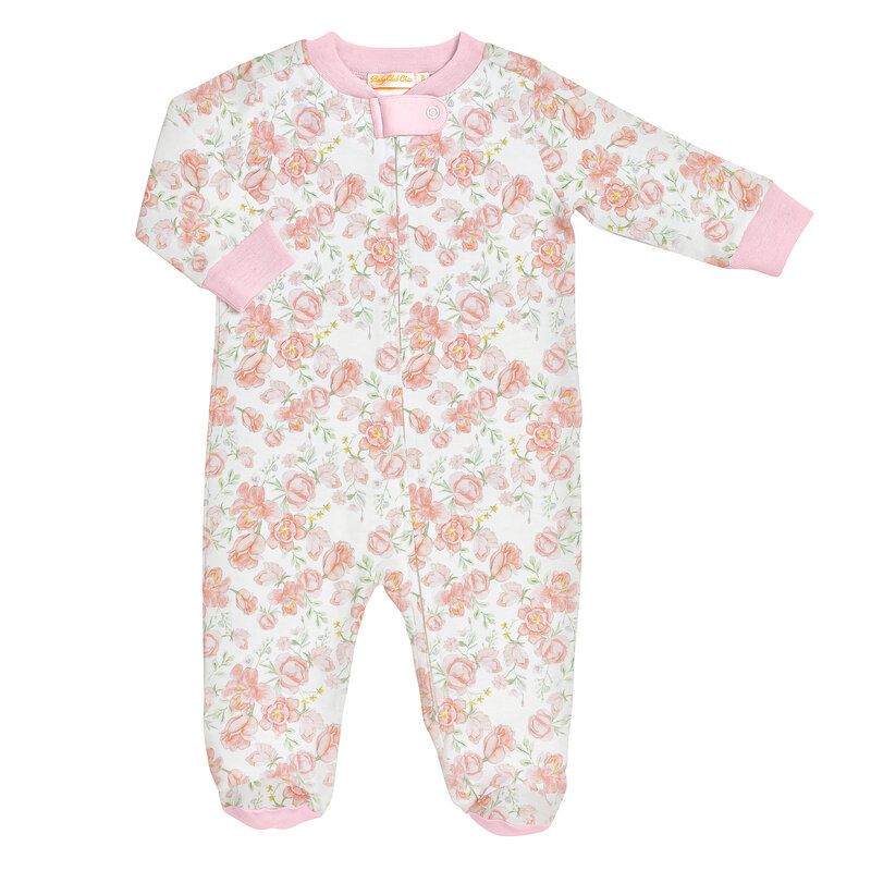 BABY CLUB CHIC PASTEL FLORAL ZIPPED FOOTIE