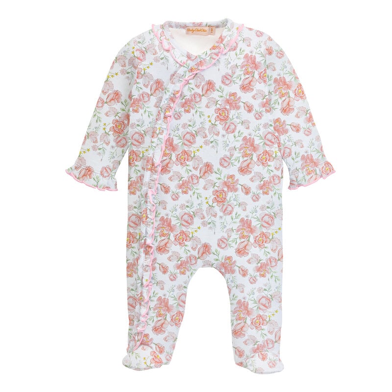 BABY CLUB CHIC pastel floral footie w/ ruffle