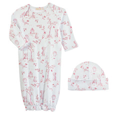 BABY CLUB CHIC toile de jouy - pink gown and hat set