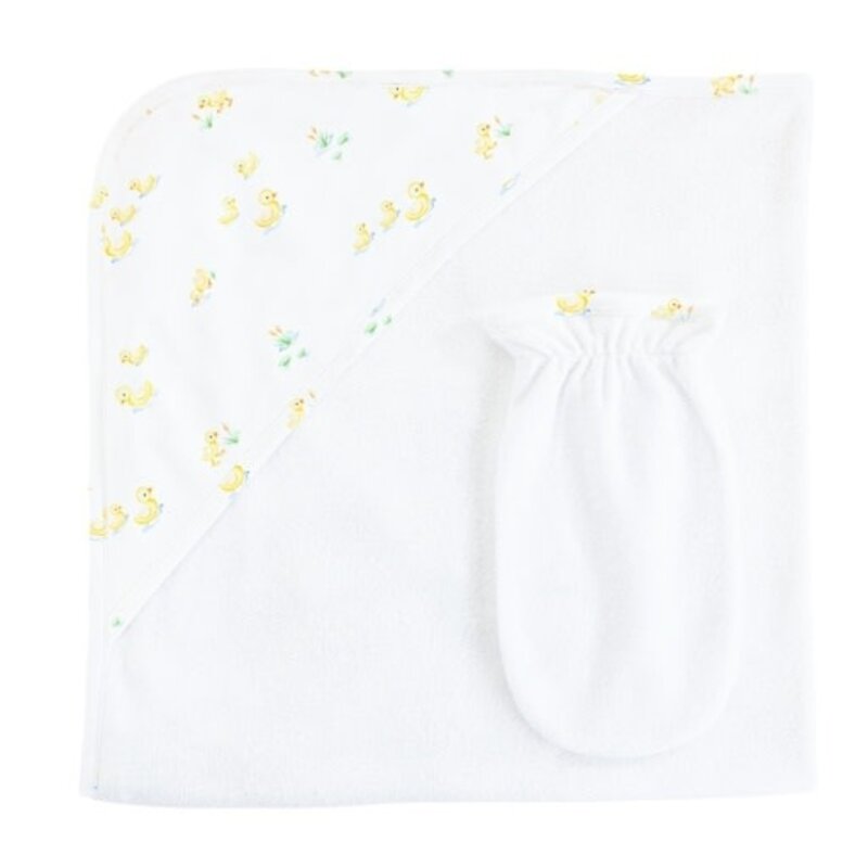BABY CLUB CHIC three little ducks hooded towel w/mitt