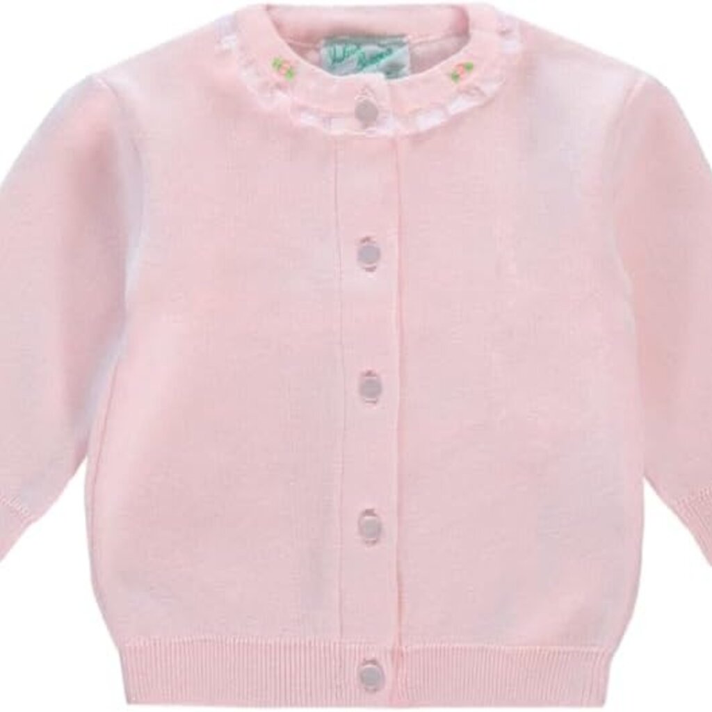 JULIUS BERGER COTTON CASHMERE BABY CARDIGAN PK ROSEBUDS