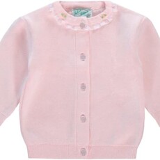 JULIUS BERGER COTTON CASHMERE BABY CARDIGAN PK ROSEBUDS