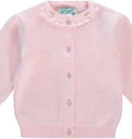 JULIUS BERGER COTTON CASHMERE BABY CARDIGAN PK ROSEBUDS