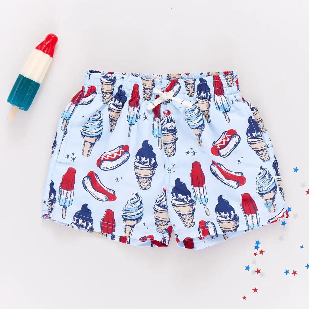 PINK CHICKEN boys swim trunk - summer treats