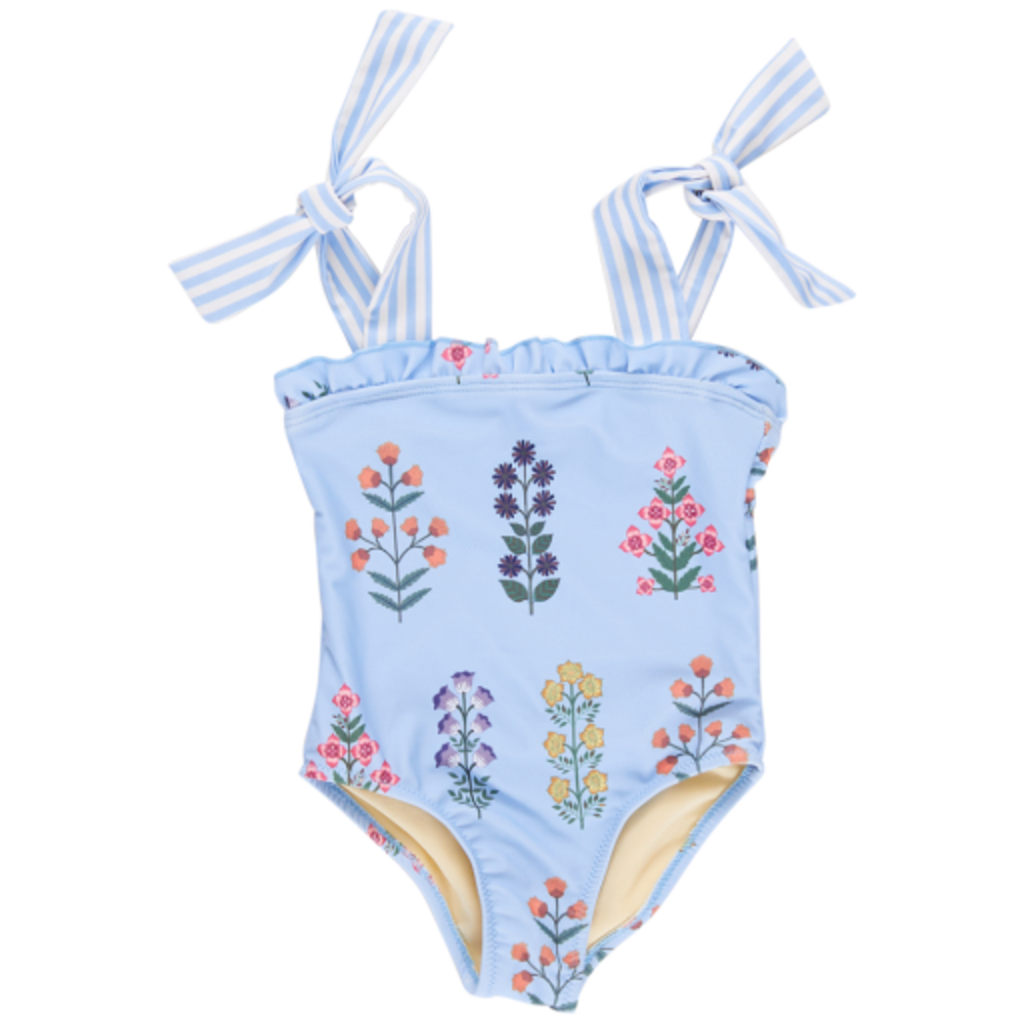 PINK CHICKEN girls hero suit - blue bell field floral