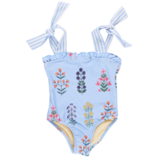PINK CHICKEN girls hero suit - blue bell field floral