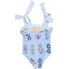 PINK CHICKEN girls hero suit - blue bell field floral