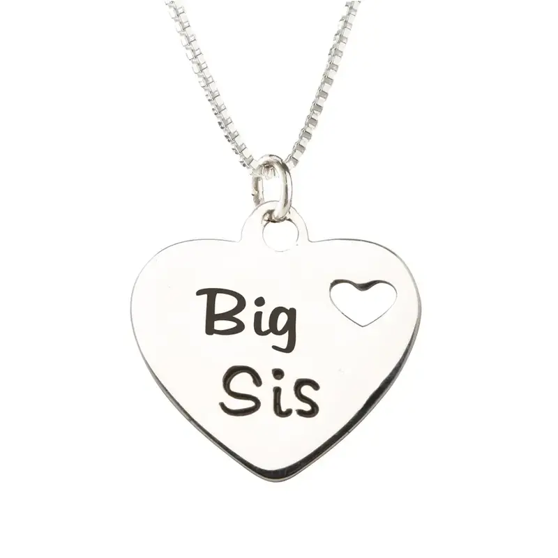 CHERISHED MOMENTS SS BIG SIS HEART NECKLACE