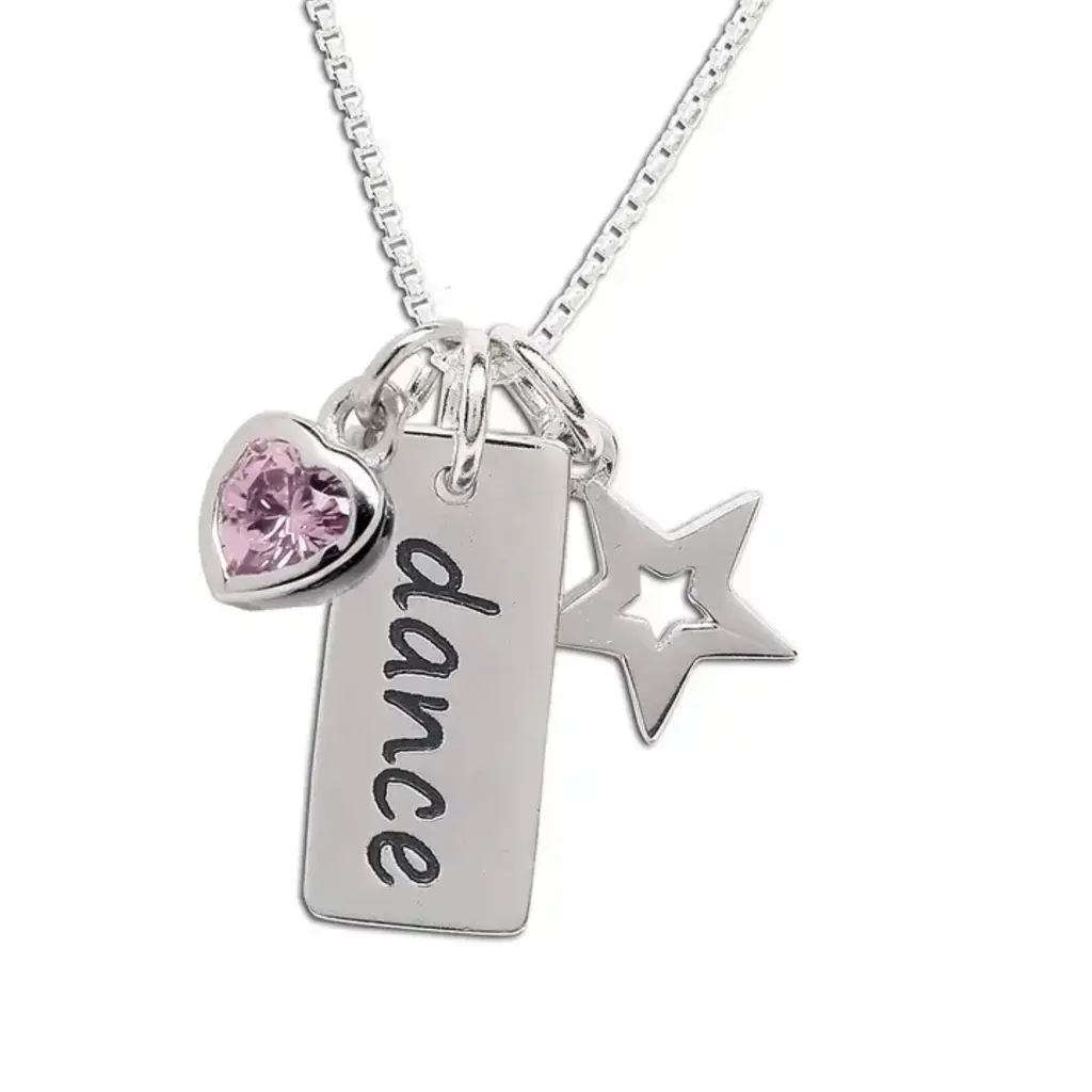 CHERISHED MOMENTS SS DANCE BAR PINK NECKLACE