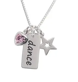 CHERISHED MOMENTS SS DANCE BAR PINK NECKLACE