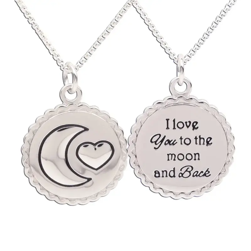CHERISHED MOMENTS STERLING SILVER KIDS I LOVE YOU TO THE MOON AND BACK NECKLACE