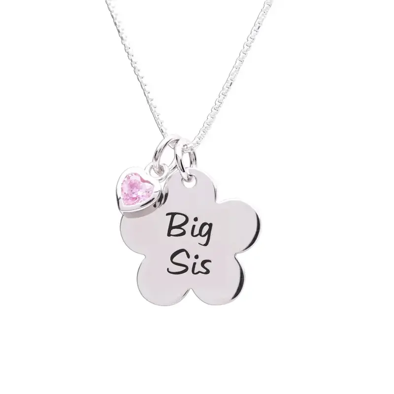 CHERISHED MOMENTS STERLING SILVER BIG SIS DAISY NECKLACE