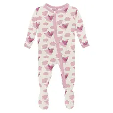 KICKEE PANTS PRINT CLASSIC RUFFLE FOOTIE