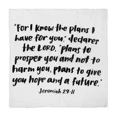 MODERN BURLAP MUSLIN SWADDLE - FOR I KNOW THE PLANS I HAVE (Jeremiah 29:11 )