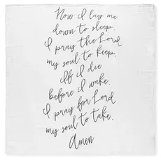 MODERN BURLAP MUSLIN SWADDLE - NOW I LAY ME PRAYER