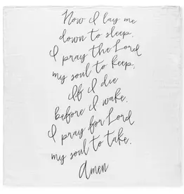 MODERN BURLAP MUSLIN SWADDLE - NOW I LAY ME PRAYER