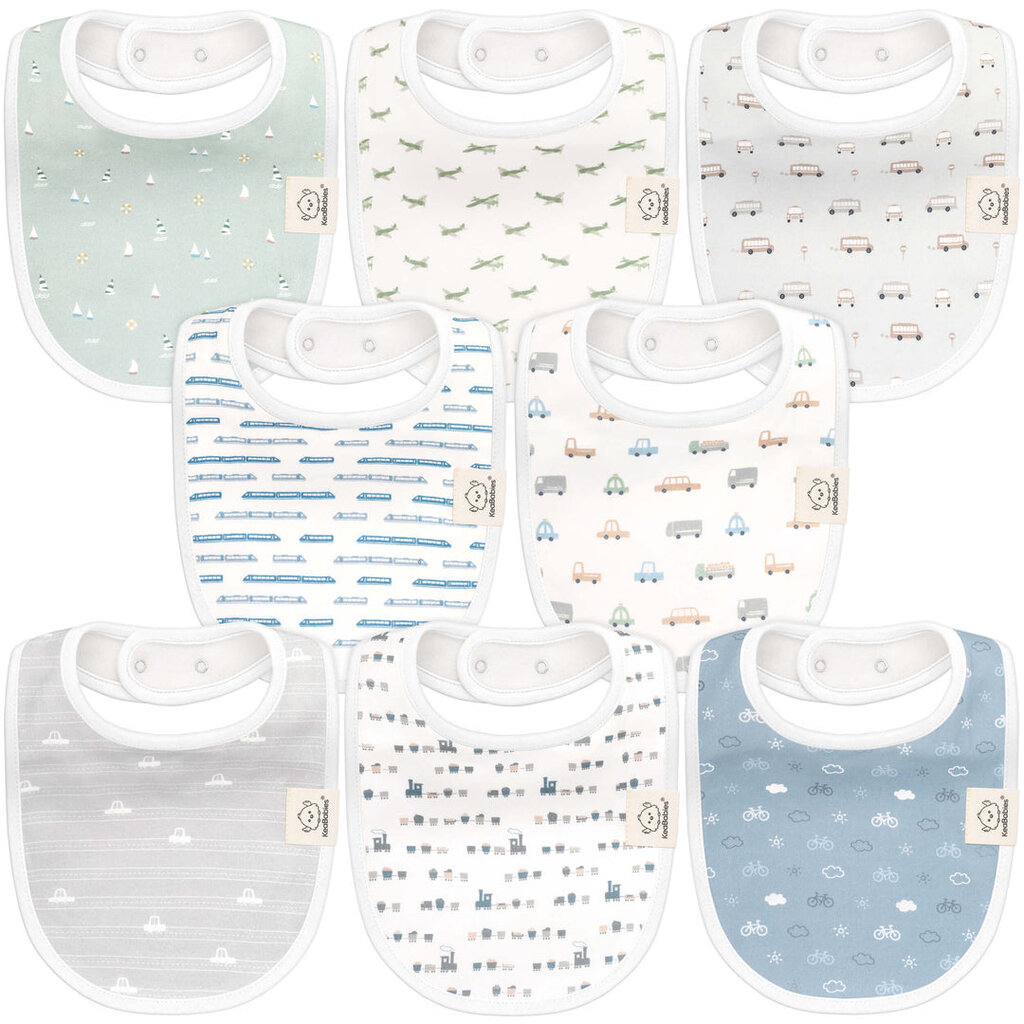 KEABABIES 8PK URBAN DROOL BIBS-VESSELS