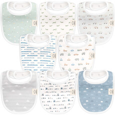 KEABABIES 8PK URBAN DROOL BIBS-VESSELS