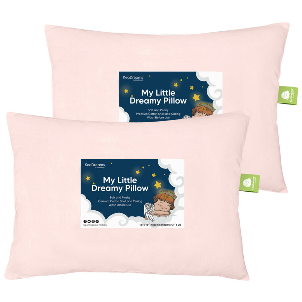 KEABABIES 13X18 2PK TODDLER PILLOWS/MIST PINK