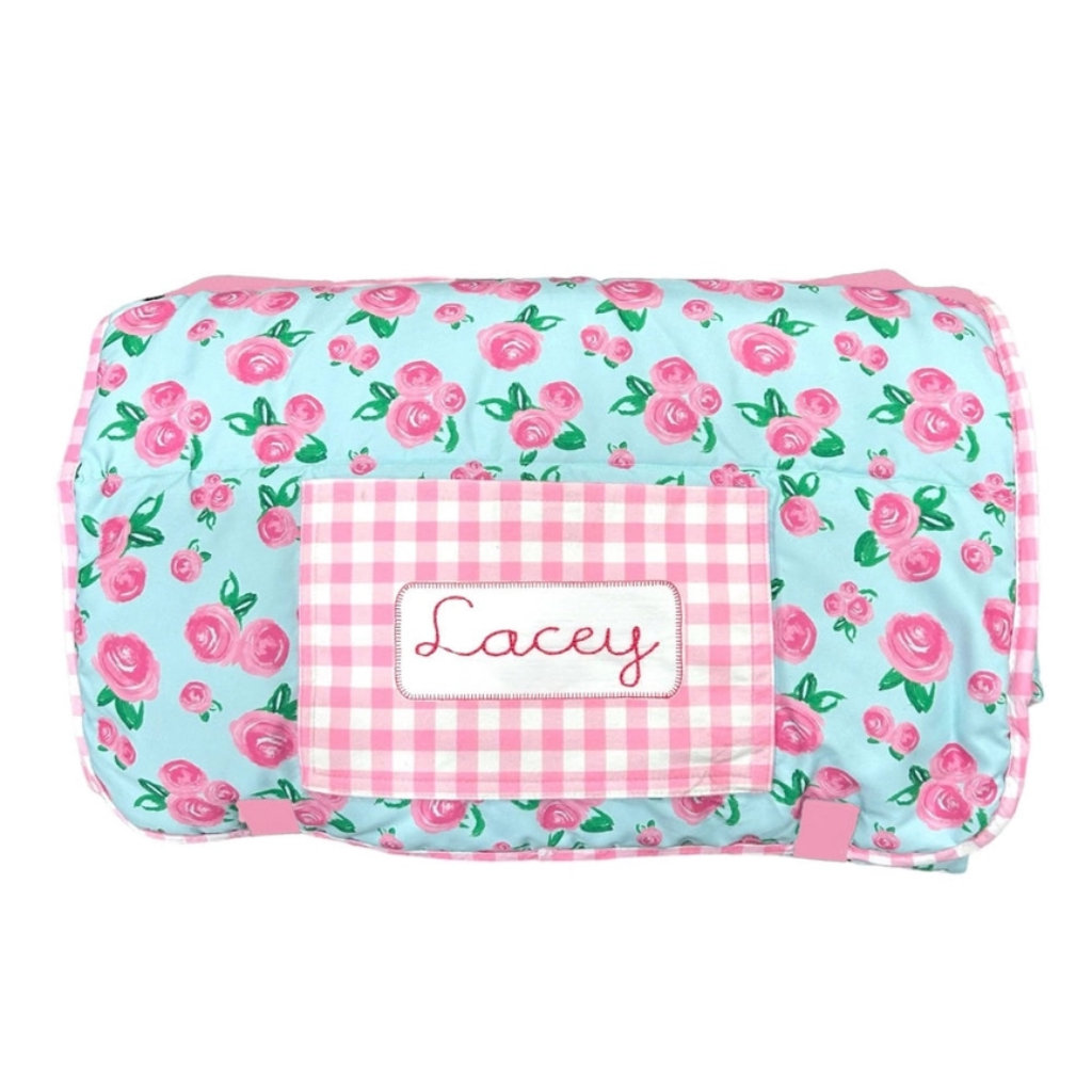 SUGAR BEE CLOTHING NAP MAT - PINK ROSES