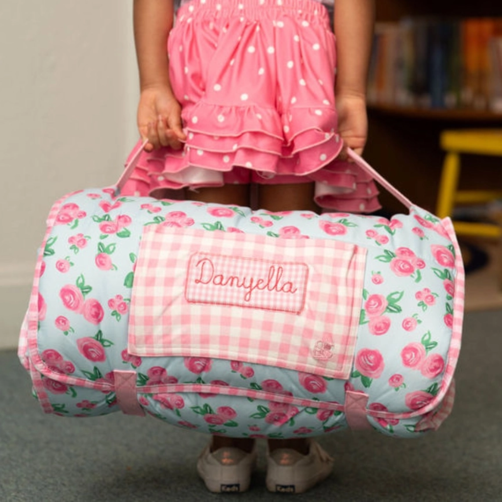 SUGAR BEE CLOTHING NAP MAT - PINK ROSES