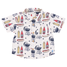 PINK CHICKEN boys jack shirt - grilling out