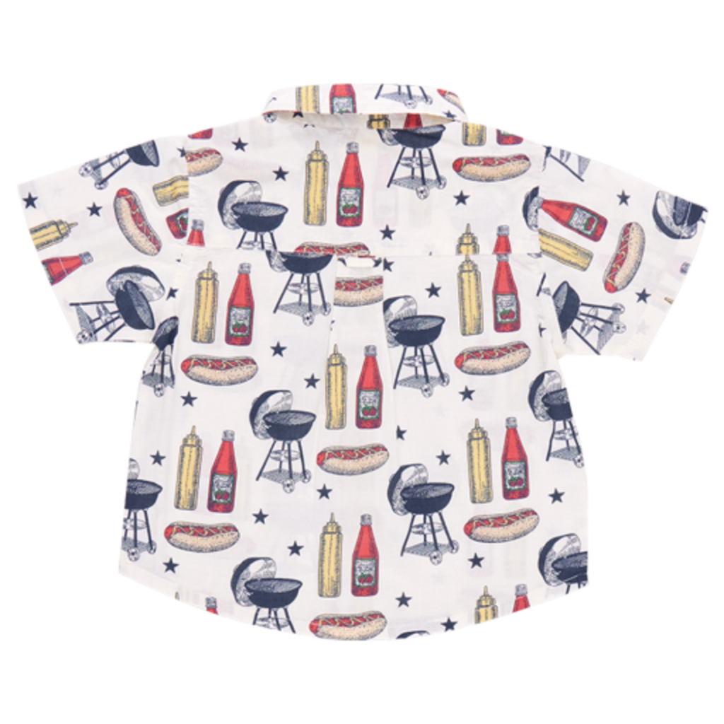 PINK CHICKEN boys jack shirt - grilling out