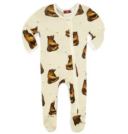 MILKBARN BAMBOO ZIPPER FOOTED ROMPER HONEY BEAR