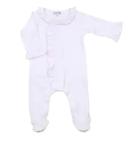 MAGNOLIA BABY MINI DOTS RUFFLE FRONT FOOTIE PINK