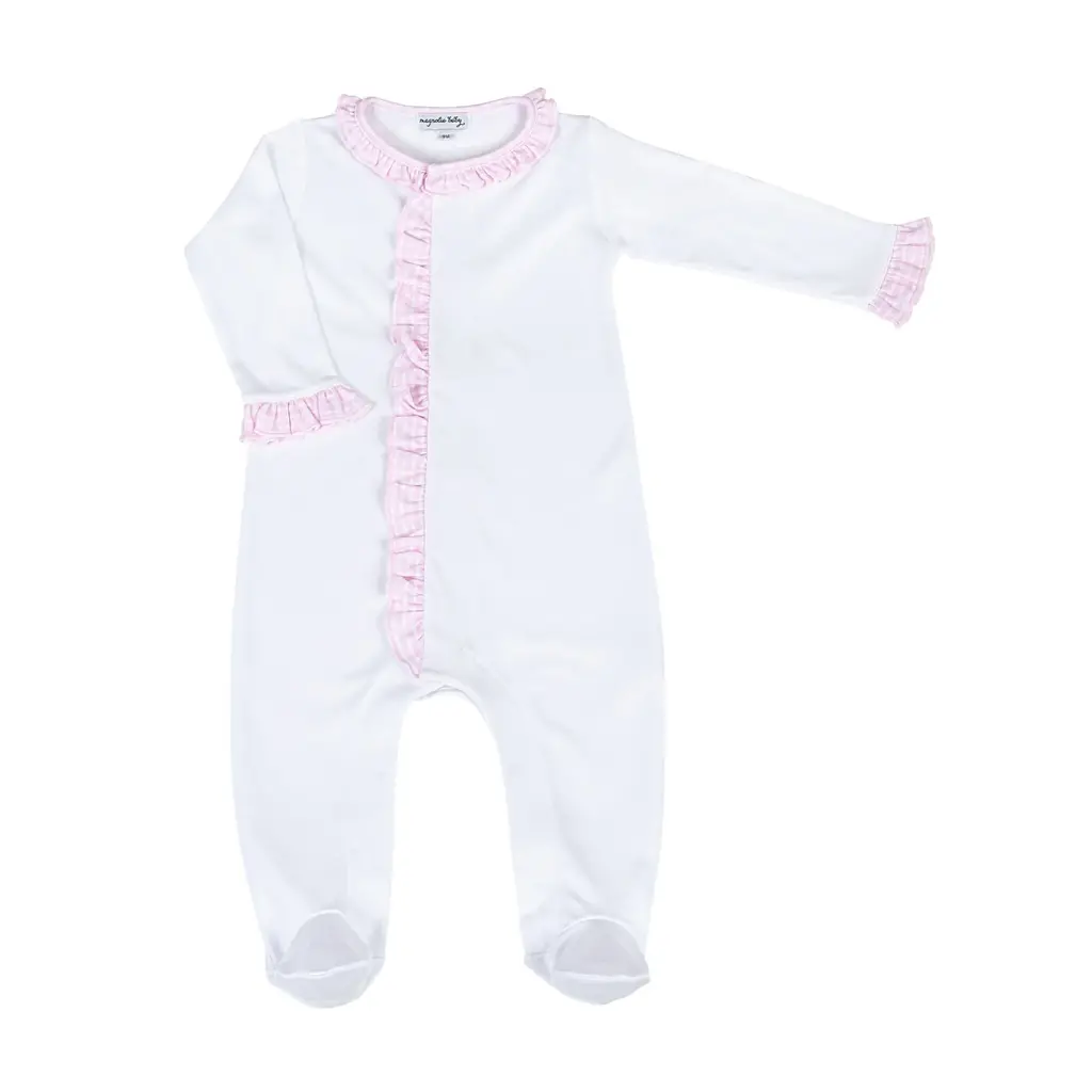 MAGNOLIA BABY NEW BEGINNINGS RUFFLE FRONT FOOTIE