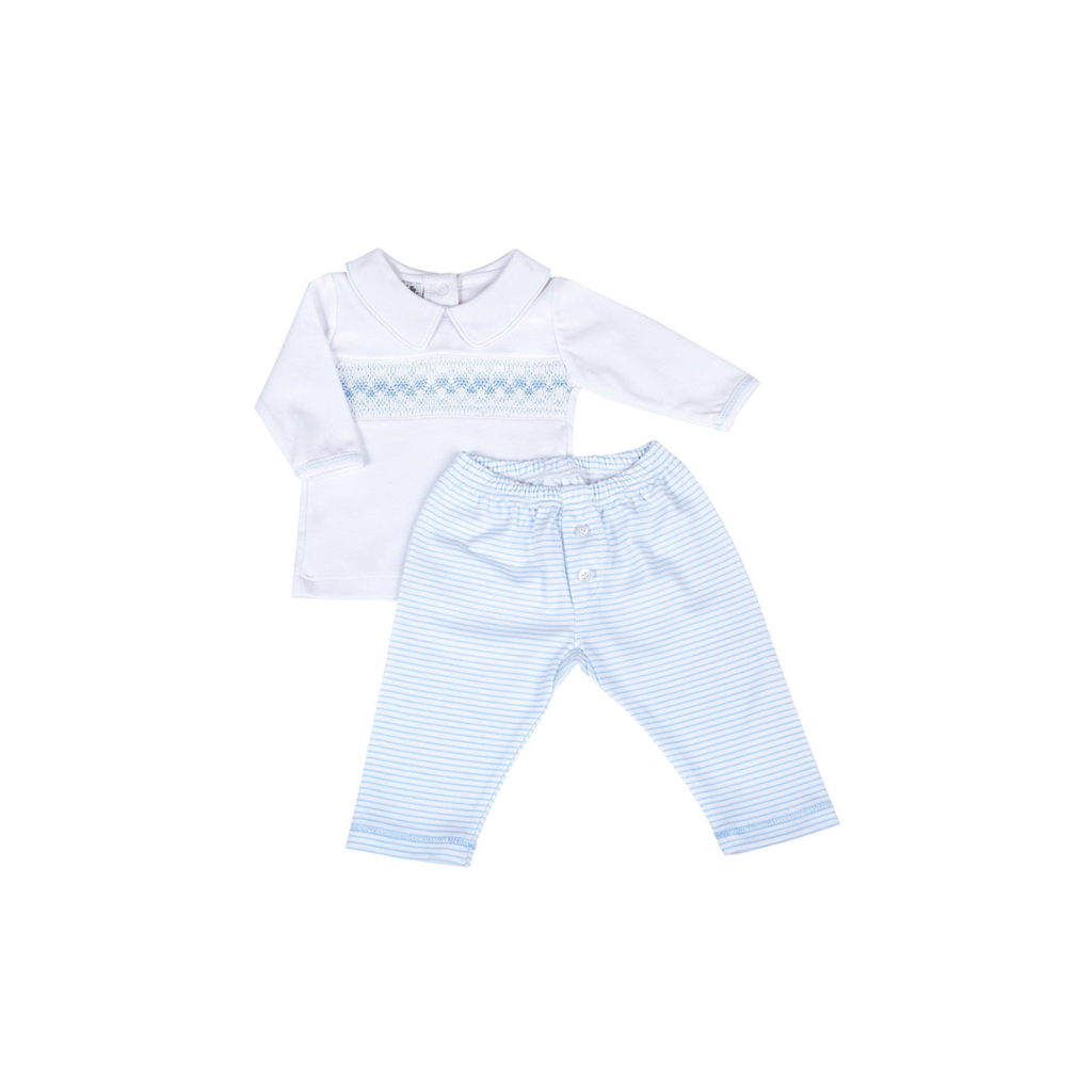 MAGNOLIA BABY LILLY & LOGAN  SMOCKED COLLARED BOY PANT SET