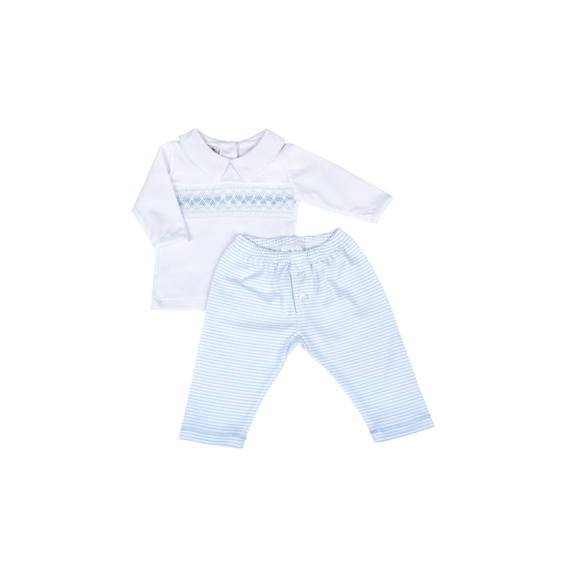MAGNOLIA BABY LILLY & LOGAN  SMOCKED COLLARED BOY PANT SET