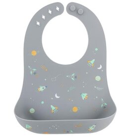 STEPHEN JOSEPH ALL OVER PRINT SILICONE BIB - SPACE