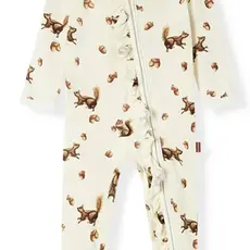 MILKBARN LUXE STRETCH RUFFLE FOOTED ROMPER