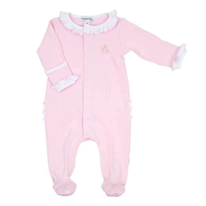 MAGNOLIA BABY HOPE'S ROSE EMB RUFFLE FOOTIE-PK