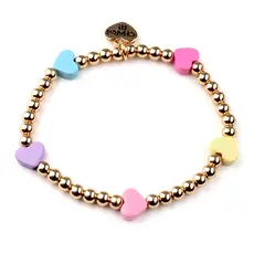 CHARM IT! GOLD MULTI HEART STRETCH BEAD B