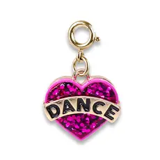 CHARM IT! GOLD GLITTER DANCE HEART CHARM