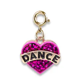 CHARM IT! GOLD GLITTER DANCE HEART CHARM